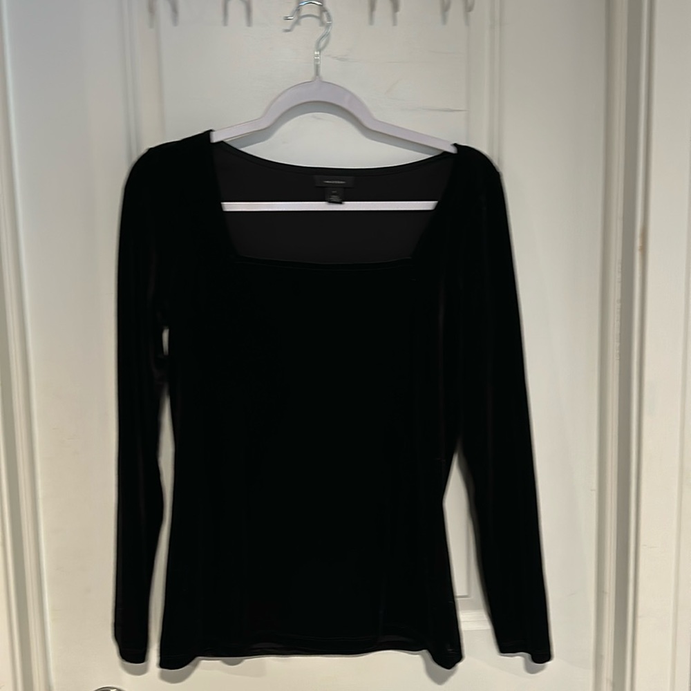 Halogen Black Velvet Long Sleeve Top